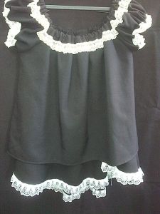 Adult Female Costumes to Hire - German - Black skirt & top with white trimming